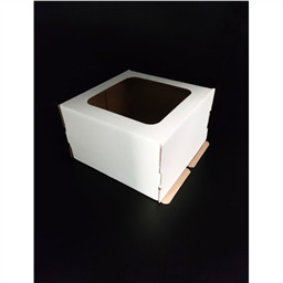 ОПТ 25! Коробка для торта 22х22х13 см с окном (плотный гофрокартон)